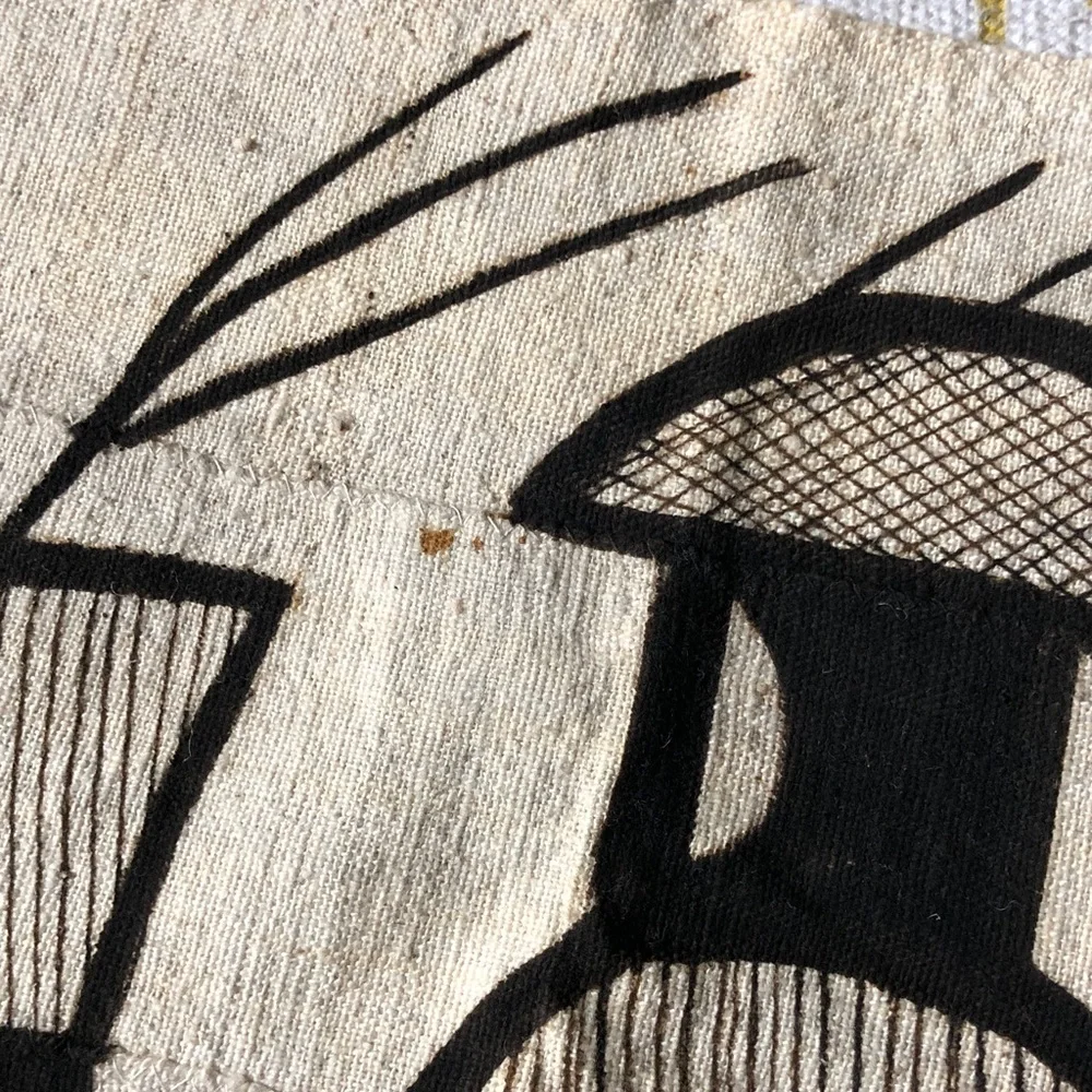 Authentic African Mud Cloth Senufo Korhogo Tapestry from the Ivory Coast